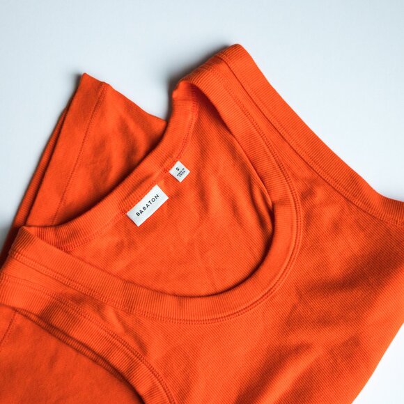 Aritzia Babaton Busy Ribbed Tank Orange - Size Small - Picture 4 of 8